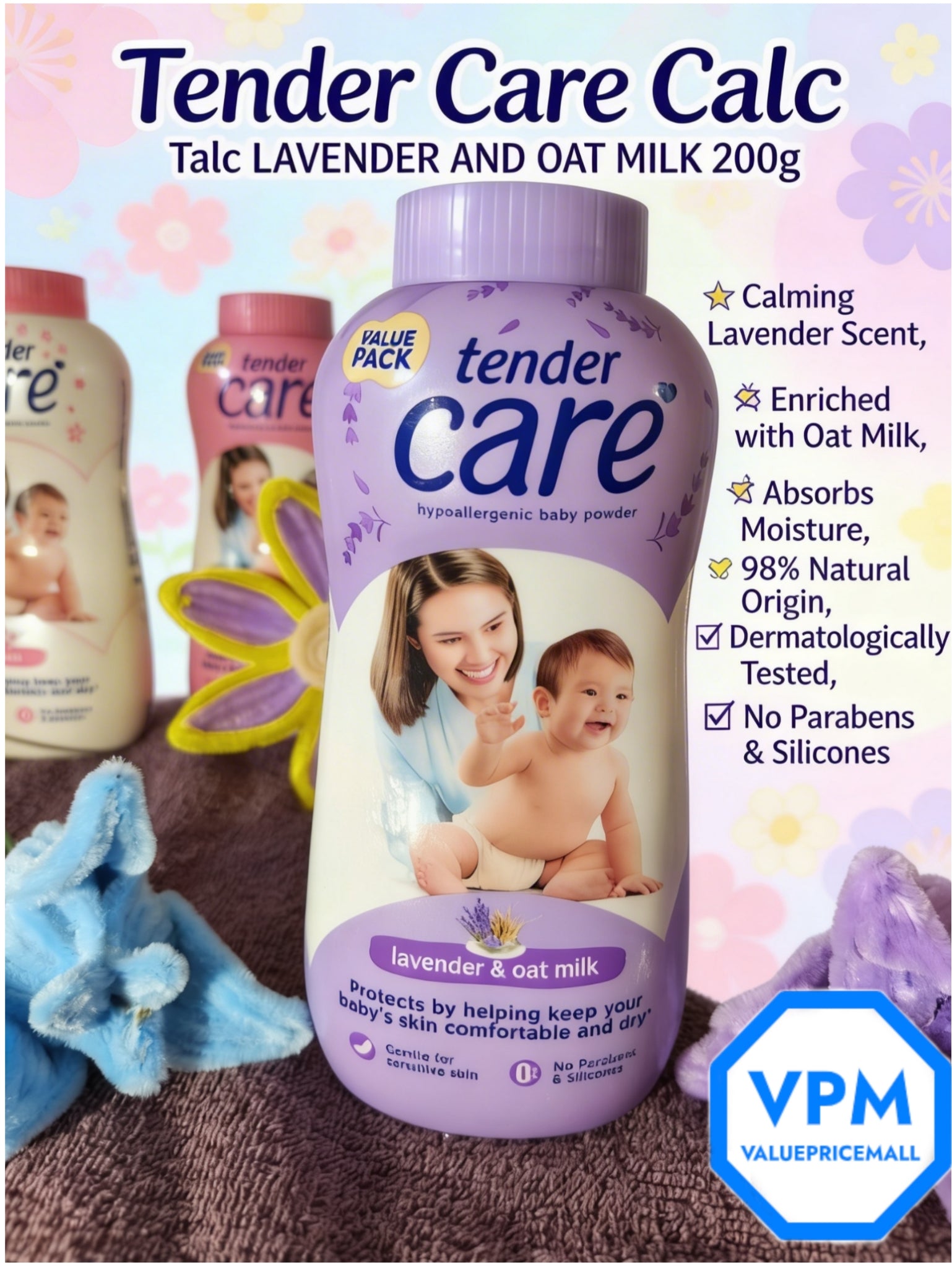 TENDER  CARE BABY POWDER Lavender & Oat Milk
