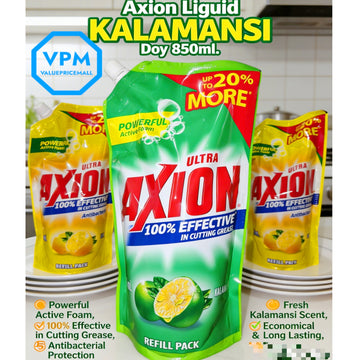 Axion Liquid Dishwashing Doy 850ml (LEMON & KALAMANSI)