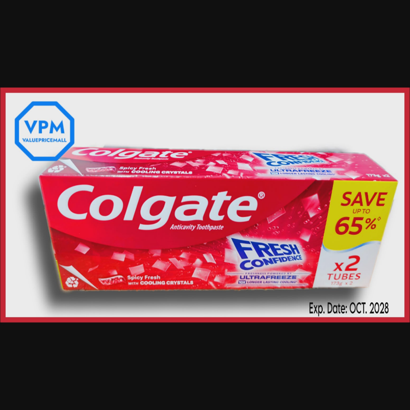Colgate Fresh Confidence 173g Spicy Fresh Red Twin Pack Toothpaste