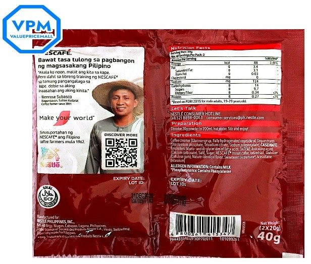 New Nescafe original twin pack pr Buy10 save20 10x40g.(Pack of 10)